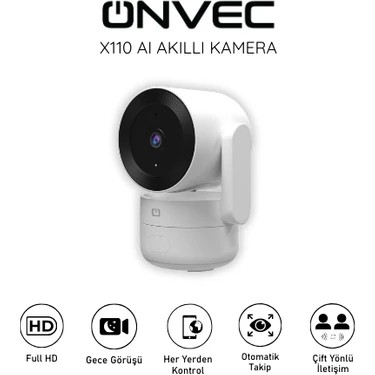 Onvec X110 Ai 2k Çözünürlük Gece Görüşlü 360° Akıllı Kamera