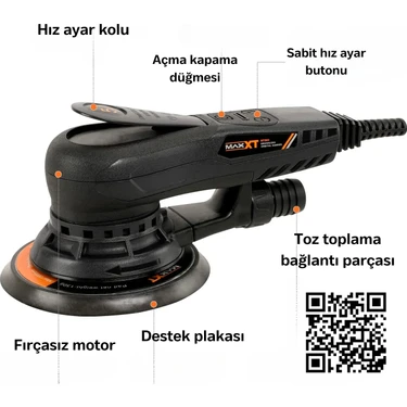 Maxxt R7303 350W 150MM Elektrikli Eksantrik Zımpara Makinesi Fiyatı