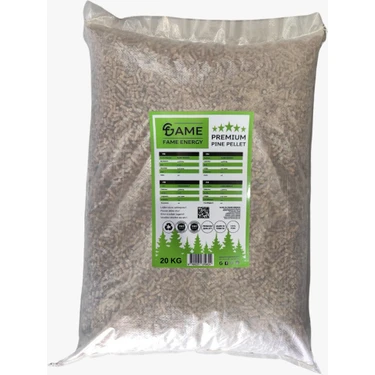 Fame Enerji % 100 Çam Peleti / Kedi Kumu 20 kg - 40 Lt 6