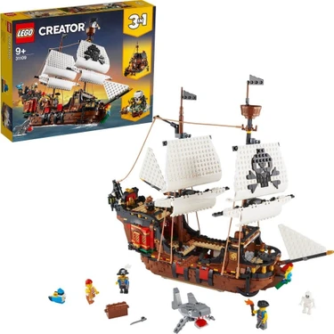 LEGO® Creator 3'ü 1 Arada Korsan Gemisi 31109- 9 Yaş ve Üzeri İçin Korsan Hanı ve Kafatası Adası