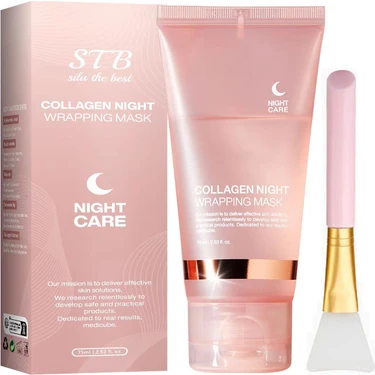 Kolajen Jel Yüz Maskesi - Soyulabilen Cam Cilt Kore Yüz Maskesi - Collagen Night Wrapping Mask