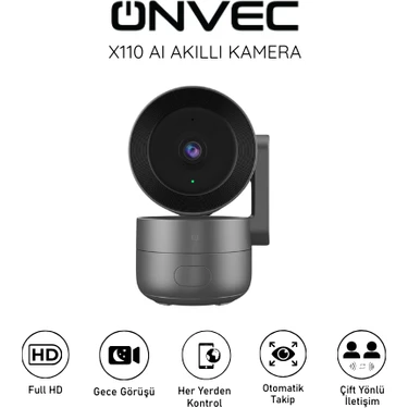 Onvec X110 Ai 2k Çözünürlük Gece Görüşlü 360° Akıllı Kamera