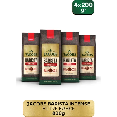 Jacobs Barista Intense 200 gr x 4 Filtre Kahve Zengin ve Yoğun