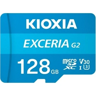 Kioxia 128GB Exceria G2 Micro SDXC A1 UHS1 V30 U3 4K Kayıt Hafıza Kartı (LMEX2L128GG2)-SD