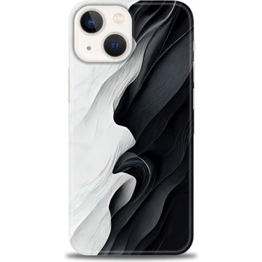 iPhone 15 Plus Kılıf Hd Baskılı - Black And White + 9h Nano Ekran