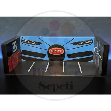 Bi'şeyler Sepeti 1:64 Bugatti Diorama Garaj Parking Diecast - Araç Dahil