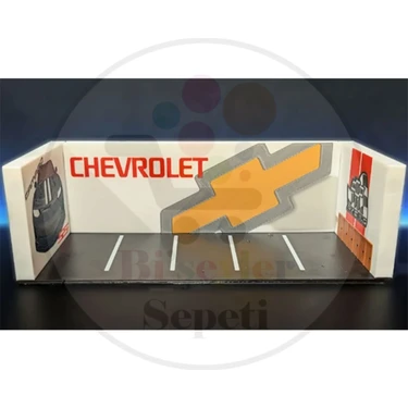 Bi'şeyler Sepeti 1:64 Chevrolet Diorama Garaj Parking Diecast - Araç Dahil