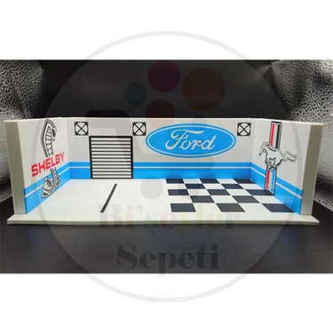 Bi'şeyler Sepeti 1:64 Ford Shelby Diorama Garaj Parking Diecast - Araç Dahil