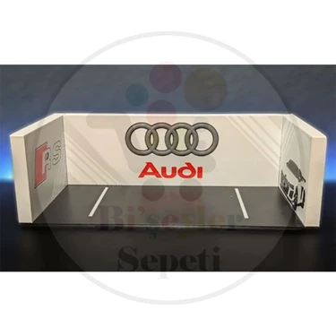 Bi'şeyler Sepeti 1:64 Audi Diorama Garaj Parking Diecast - Araç Dahil