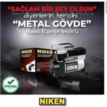 Niken Metal Gövdeli Büyük Piston Oto Lastik Şişirme Pompası 150 Psi Çakmaklık Girişli (%100 bakır