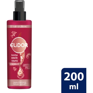 Elidor Sıvı Saç Bakım Sütü Brezilya Keratin Terapisi Hidrolize Keratin Marula Yağı E Vitamini 200