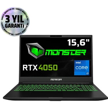 Monster  Abra A5 V20.3.2 Intel Core i7 13700H 32 GB RAM 1 TB SSD 6 GB  RTX 4050 FreeDOS 15,6" FHD