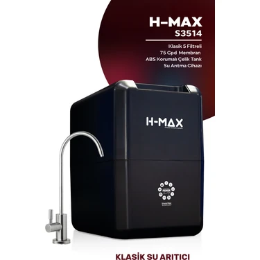 H-MAX Reverse Osmosis System 8 Litre 15 Aşama Mineralli 75 Gpd Su Arıtma Cihazı