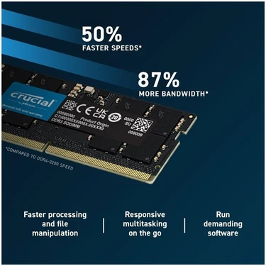 Crucial DDR5-5600 16GB（8GB×2） Crucial 16GB DDR5 5600Mhz Notebook CT16G56C46S5 Ram Yüksek Fiyatı
