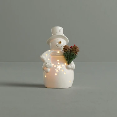 Linens Snowman 8,3x7,4x14 Cm Led