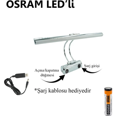 Mystery Osram LED Flüt Şarjlı Pilli  Koridor Günışığı Ledli Tablo Kuğu Duvar Aplik Şarjlı