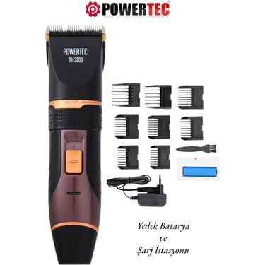 Powertec TR-3200 Kablosuz, Şarjlı Profesyonel Saç, Sakal, Ense, Vücut (Kesme-Düzeltme) Tıraş