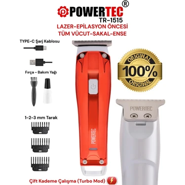 Powertec TR-1515 Lazer-Epilasyon Öncesi Tüm Vücut Tıraş Makinesi