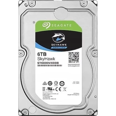 Seagate 6 Tb Seagate Skyhawk 3.5" 256MB 5900RPM Sata3 (ST6000VX008) 7/24 Güvenlik