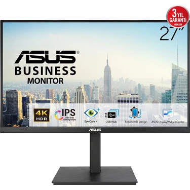 Asus VA27UQSB 27 IPS Freesync 3840X2160 5ms 350CD Dp HDMI USB Hoparlör Vesa 3yıl Eyecare