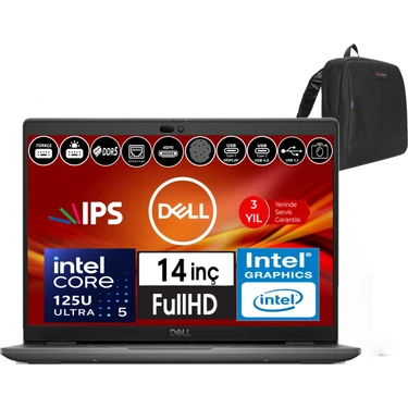 Dell Latitude 3450 Intel Core Ultra 5 125U 32GB Ddr5 512GB SSD 14" Fhd IPS Freedos Taşınabilir