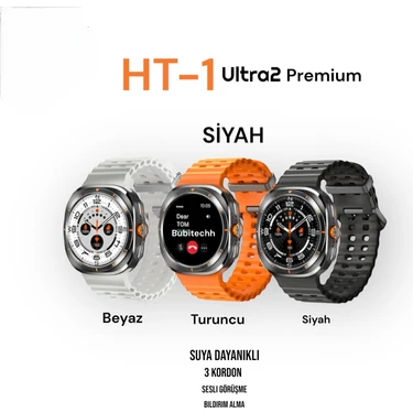 Bubitechh Watch Ultra Premium2 Amoled Ekran 1.43 Inç Dinamik Ada Su Geçirmez 3 Kordon Akıllı