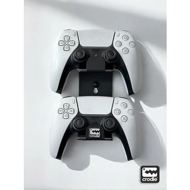 Crodle Duvara Monte Edilebilen Siyah Gaming Ps4 Ps5 Xbox Joystick Controller Tutucu ve Kulaklık