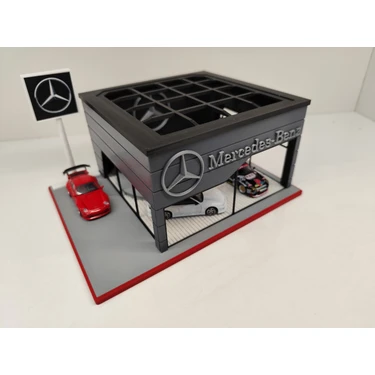 Tech Trade Mercedes Diecast Showroom Garaj Diorama 1:64