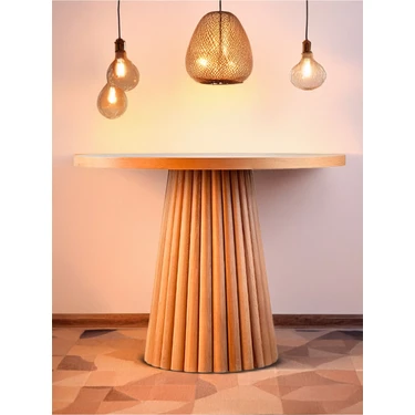 Gazzini Furniture Acantus Natural Ahşap Yemek Masası