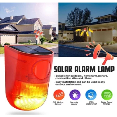 Gaman Hareket Sensörlü Solar Caydırıcı Yabani Hayvan Kovucu, Hırsız Güvenlik Alarm ve Ikaz