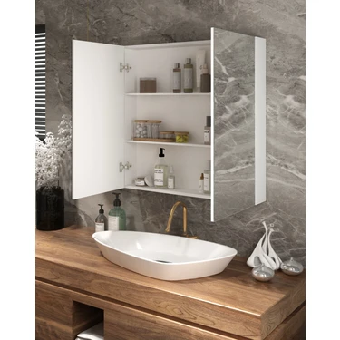 Tetto Elagante Lavobo Üstü Aynalı Banyo Dolabı 60 x 60