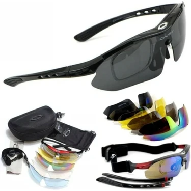 Oakley Polarized 5 Lensli Taktik Gözlük / Tactical Gözlük / Sporcu Airsoft