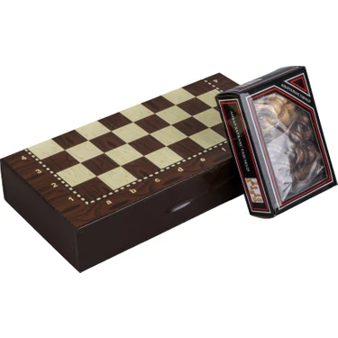 Sera Oyun Aletleri Sera Ahşap Kutulu Dama ve Satranç Takımı 30x30 cm Premium Tasarımlı Ahşap