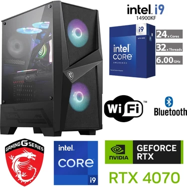 MSI Ddr5 Gaming Pc – Rtx 4070 12 GB – Intel I9 14900KF – 32GB Ddr5 6000 Mhz Ram – 1 Tb M.2 SSD –