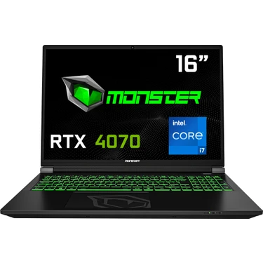 Monster  Tulpar T6 V3.2.2 Intel Core I7 13700HX 32 GB Ram 1 Tb SSD 8 GB  Rtx 4070 Freedos 16" Fhd