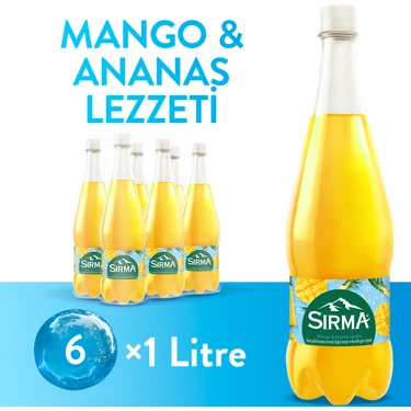 Sırma Mango & Ananas Aromalı C Vitaminli Maden Suyu 1l X6