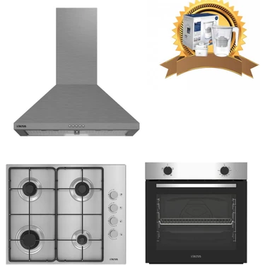 Altus Inox Ankastre Set 522 Inox Davlumbaz - 181 Gid Metal Ocak - 310 Inox Firin ( Su Arıtma