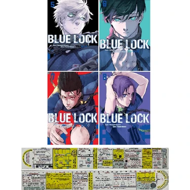 Komik Şeyler Yayıncılık Blue Lock Manga Seti 5-6-7-8 Ciltler + Mat. Öğreten Cetvel