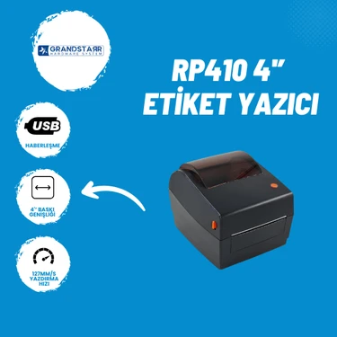 Grandstarr RP410 4'' Direkt Termal Barkod - Etiket Yazıcı - USB