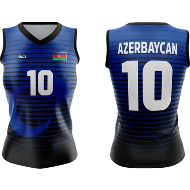 ACR Giyim Voleybol Forması Azerbaycan Model - Kişiye Özel Isim ve Numara Yazılabilir, Dijital Baskı