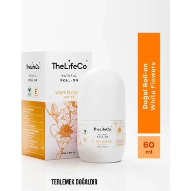 TheLifeCo %100 Doğal Roll-On Deodorant White Flowers 60