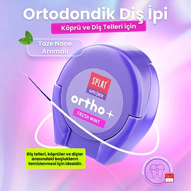 SPLAT Smilex Ortho+ Nane Aromalı Diş İpi 30 Metre Glütensiz Koruyucu