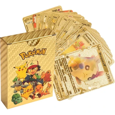 Pokemon Vmax Gold Card Tcg Gold Starter Box Pack 55 Adet Kabartmalı Koleksiyon Pokemon