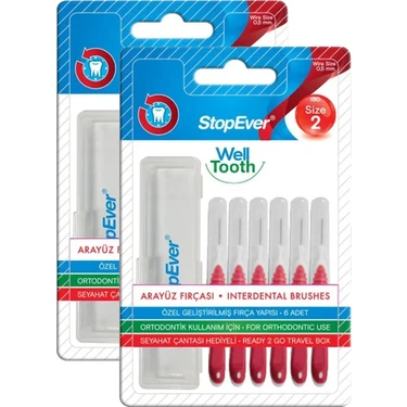 StopEver Metal Arayüz Firçası Kırmızı Size 2