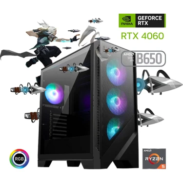 Güneysu Ryzen 5 7600X 32GB Ddr5 1tb SSD Rtx 4060 B650 Anakart Oyun