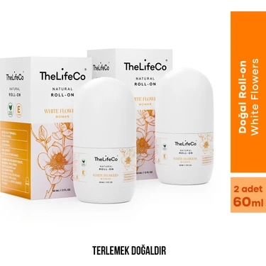 TheLifeCo %100 Doğal Roll-On Deodorant White Flowers (Woman) 60 ml x 2