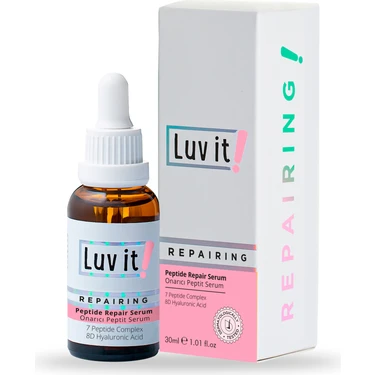 Luv It! Yenileyici ve Onarıcı Serum - Tüm Cilt Tipleri için Hyaluronik Asit ve Peptit Kompleksi, 30