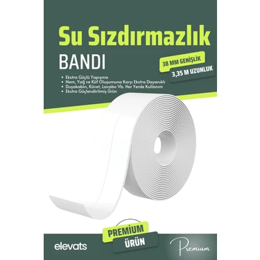 Elevats Premium Su Sızdırmazlık Bandı Beyaz - Kenar Sızdırmalık