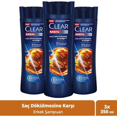 Clear Men Kepeğe Karşı Etkili Şampuan Saç Dökülmesine Karşı Kahve Çekirdeği Özü 350 ml