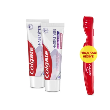 Colgate Hassasiyete Anında Çözüm Onarım ve Diş Eti Bakımı Diş Macunu 75 ml X2 Adet Fırça Kabı